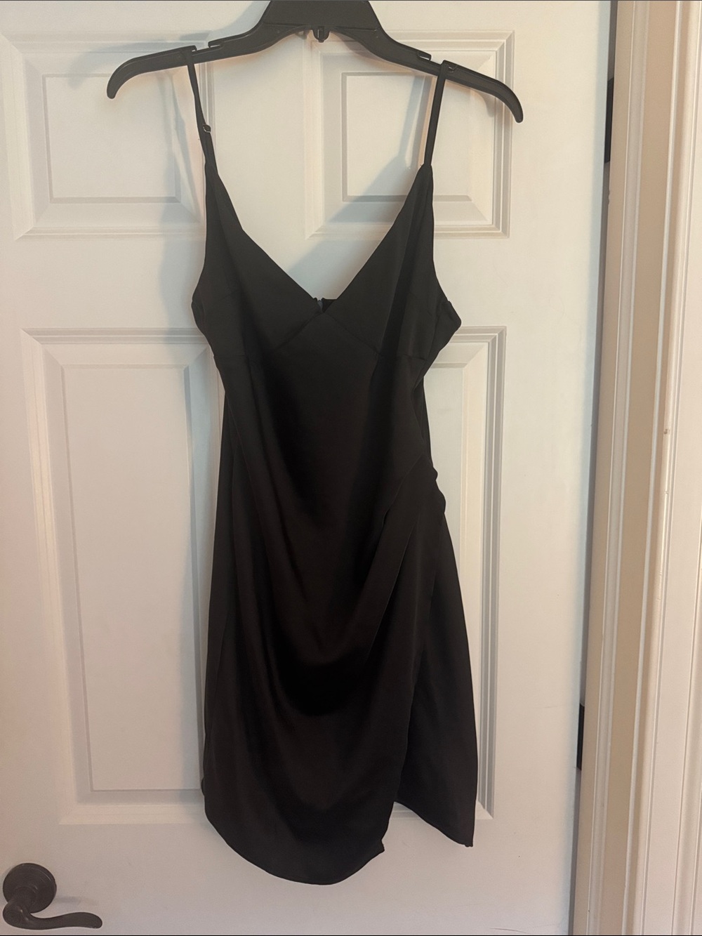 Altar'd State Black Slip Mini Dress with V-Neck